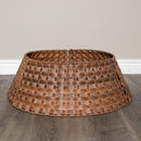 48/70cm Samuel Alexander Large KD Plastic Wicker Rattan Woven Christmas Tree Skirt in Brown