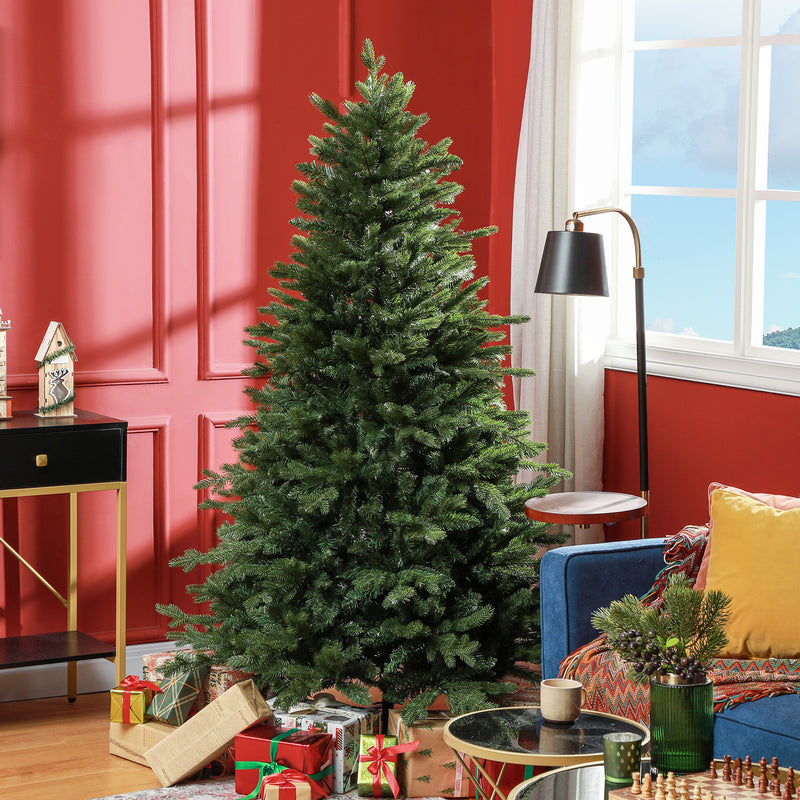 HOMCOM Artificial Christmas Tree with Metal Base, Hinged Branches