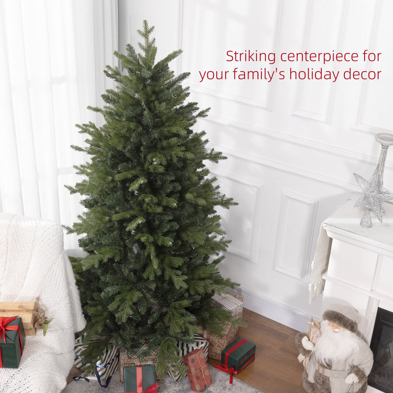 HOMCOM Artificial Christmas Tree with Metal Base, Hinged Branches