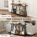 HOMCOM Console Table, Industrial Narrow Sofa Table with 2 Tiers, Metal Frame