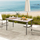 Outsunny Garden Table with Rust Resistant Metal Frame