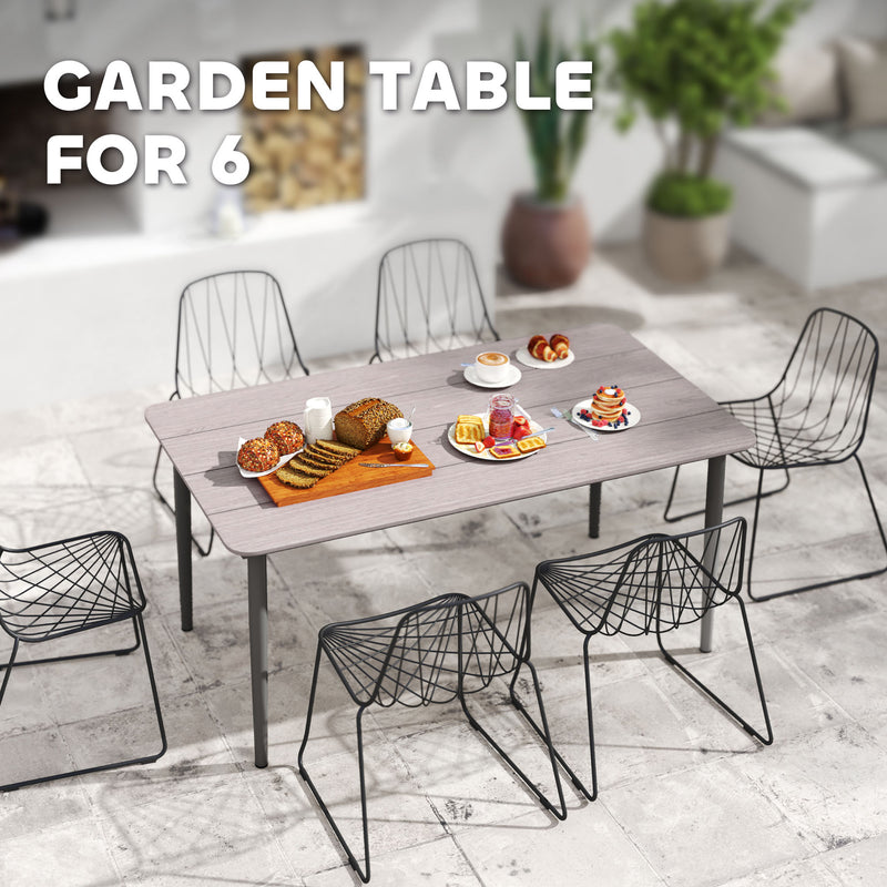 Outsunny Garden Table with Rust Resistant Metal Frame