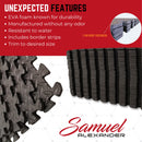 Samuel Alexander Black EVA Foam Floor Mats 60x60cm Interlocking Gym & Play Mats, Non-Slip, Water Resistant