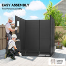 Outsunny 6 X 6 Ft Plastic Garden Shed With Floor, Lockable Doors, Dark Grey