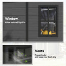 Outsunny 6 X 6 Ft Plastic Garden Shed With Floor, Lockable Doors, Dark Grey