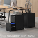 Vinsetto Steel Filing Cabinet with Lock and Wheels for Home Office