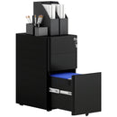 Vinsetto Steel Filing Cabinet with Lock and Wheels for Home Office