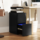 Vinsetto Steel Filing Cabinet with Lock and Wheels for Home Office