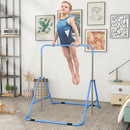 HOMCOM Kids Gymnastic Bar w/ Adjustable Height, Foldable Training Bar - Blue
