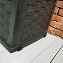 335 Litre Black Rattan Effect Garden Storage Box With Sit On Lid