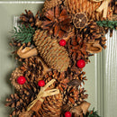 Winter Spice Hanging Christmas Wreath with Pine Cones Berries & Dried Fruit