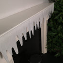 Premier White Felt 18cm x 240cm Decorative Glitter Christmas Icicle Fringe Wall Fireplace Decoration