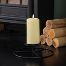 25cm Black Round Metal Pillar Candle Ring Holder