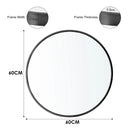 Livingandhome Home Round Bathroom Framed Mirror Wall Hanging