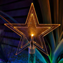 Set of 8 Battery Operated LED Multi Coloured Star Path Lights Christmas Decoration with Timer