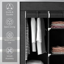 HOMCOM Fabric Portable Wardrobe with 8 Shelves 2 Hanging Rails
