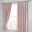 D & D Blossom Pencil Pleat Curtains in Blush