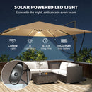 Outsunny 3 X 3 M Garden Cantilever Parasol W/ Light, Cover, Wind Protection