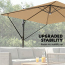 Outsunny 3 X 3 M Garden Cantilever Parasol W/ Light, Cover, Wind Protection