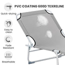 Outsunny Camping Cot Picnic Sun Lounger Portable Folding Chaise Chair Grey