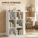 HOMCOM Industrial Storage Shelf, Bookcase, Bookshelf, White Wood Effect