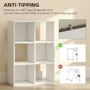 HOMCOM Industrial Storage Shelf, Bookcase, Bookshelf, White Wood Effect