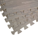 Samuel Alexander Grey EVA Foam Floor Mats 60x60cm Interlocking Gym & Play Mats, Non-Slip, Water Resistant