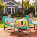 Outsunny Folding Lounge Chair, Outdoor Chaise Lounge For Bench Patio, Green