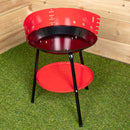 35cm (14") Round Metal Garden Barbecue with Windshield & Shelf