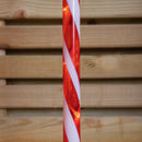 Set of 4 Large Light up Red & White Stripe Christmas Candy Cane Garden Stakes with LEDs