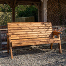 Charles Taylor Hand Made Traditional 3 Seater Chunky Rustic Wooden Garden Bench Furniture Assembled