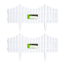 33cm Set of 4 White Plastic Picket Fence Garden Edging with Wood Effect