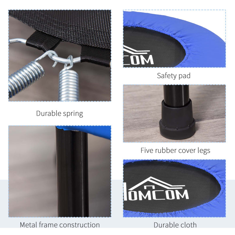 HOMCOM Î¦81cm Fitness Trampoline Exercise, Max Load 100 KG, Blue Black