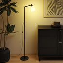 HOMCOM Standing Lamp With Rotatable Head, Modern Floor Lamp, Black