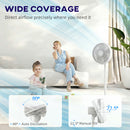 HOMCOM 40 Cm Standing Pedestal Fan, Quiet Electric Cooling Floor Fan, White