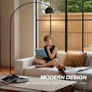 HOMCOM Arc Floor Lamp For Living Room, Free Standing Tall Lamp, Black
