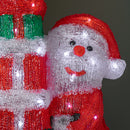 41cm Light up Acrylic Christmas Santa with 3 Gifts and 40 White LEDs