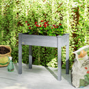 Outsunny Garden Wooden Planter Flower Raised Bed, Dark Grey