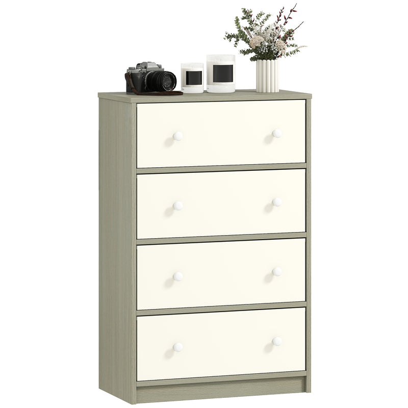 HOMCOM Chest of Drawers, 4 Drawer Dresser for Bedroom
