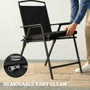 Outsunny Outdoor Chair Seat Cushions Set of 2, Garden Chair Cushions, Black