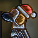 60cm Light up Sitting Dog in Santa Hat Infinity Christmas Decoration with LEDs