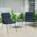 Outsunny 2pc Outdoor Seat Cushion with Backrest, Ties, for Garden, Dark Blue