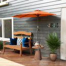 Outsunny 2.7m Metal Frame Garden Furniture Parasol Half Round Umbrella Orange