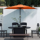 Outsunny 2.7m Metal Frame Garden Furniture Parasol Half Round Umbrella Orange