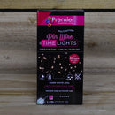 50 LED 2.5m Premier MicroBrights Indoor Outdoor Christmas Multi Function Battery Operated Lights with Timer on Pin Wire in Warm White