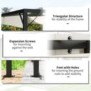 Outsunny 4 x 3(m) Outdoor Pergola Retractable Canopy Wall Mounted, Cream