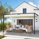 Outsunny 4 x 3(m) Outdoor Pergola Retractable Canopy Wall Mounted, Cream