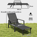 Outsunny Sun Lounger W/ Retractable Footrest, 5-Position Adjustable