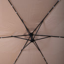 Samuel Alexander 3m Solar Powered Cantilever Lit Banana Garden Parasol With Crank Handle & White LED Lights In Beige