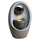 Outsunny Water Feature with 2-Tier Bowls, Pump and LED Lights